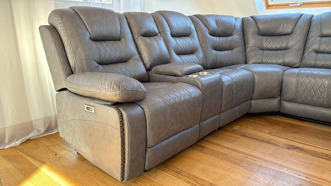 Lancaster Leather Corner Sofa Electric Recliner - Comfort Furniture