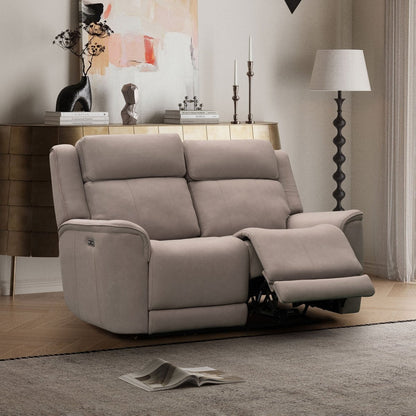 Langford 2 Seater Power Recliner Sofa – Light Grey Fabric - Comfort Furniture