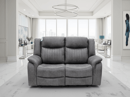 Leon Electric Recliner Sofa Grey 2 Seater - Comfort Furniture