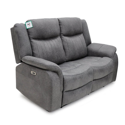 Leon Electric Recliner Sofa Grey 2 Seater - Comfort Furniture