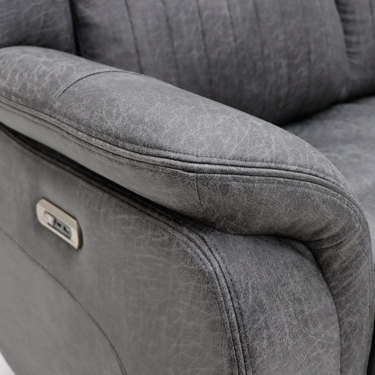 Leon Electric Recliner Sofa Grey 2 Seater - Comfort Furniture