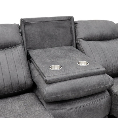 Leon Electric Recliner Sofa Grey 3 Seater - Comfort Furniture