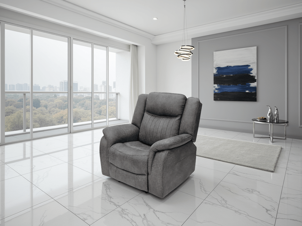 Leon Electric Recliner Sofa Grey Armchair - Comfort Furniture