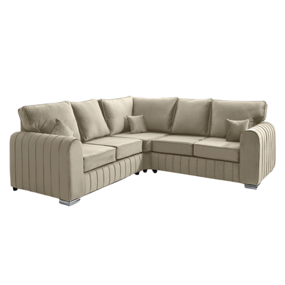 Lilly Corner Sofa Cream – Classic Fullback Corner Sofa | Comfort Furniture