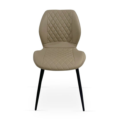 Lily Dining Chairs – Beige PU (Set of 4) - Comfort Furniture