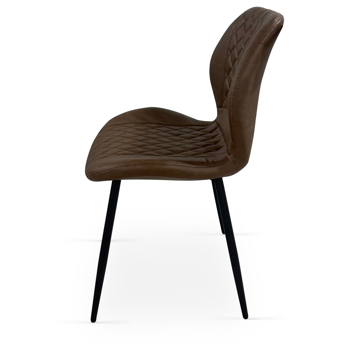 Lily Dining Chairs – Brown PU (Set of 4) - Comfort Furniture