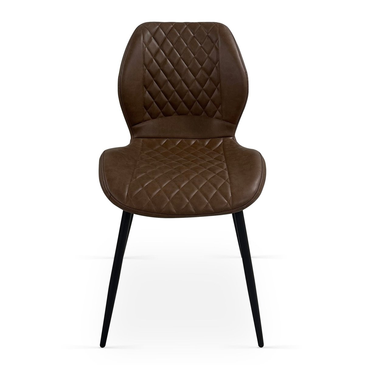 Lily Dining Chairs – Brown PU (Set of 4) - Comfort Furniture
