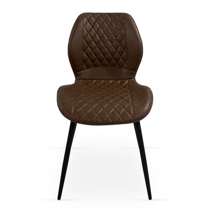 Lily Dining Chairs – Brown PU (Set of 4) - Comfort Furniture