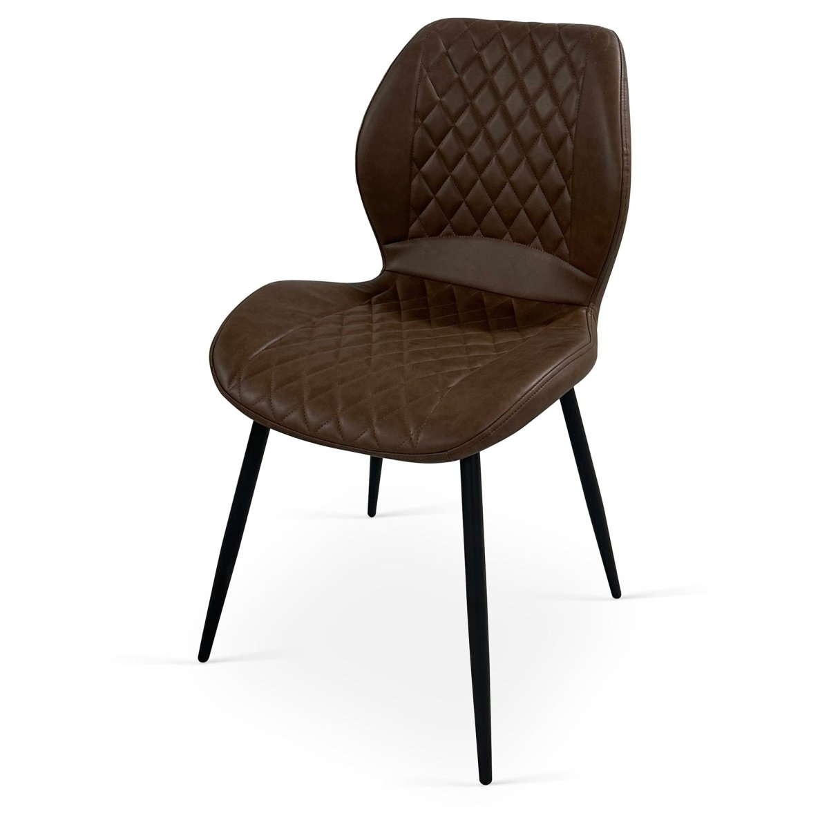 Lily Dining Chairs – Brown PU (Set of 4) - Comfort Furniture