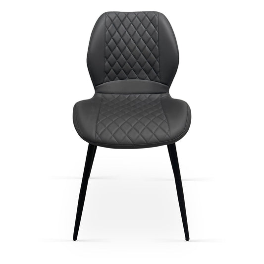 Lily Dining Chairs – Dark Grey PU (Set of 4) - Comfort Furniture