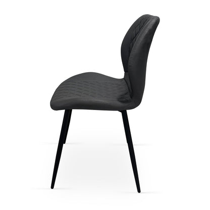 Lily Dining Chairs – Dark Grey PU (Set of 4) - Comfort Furniture