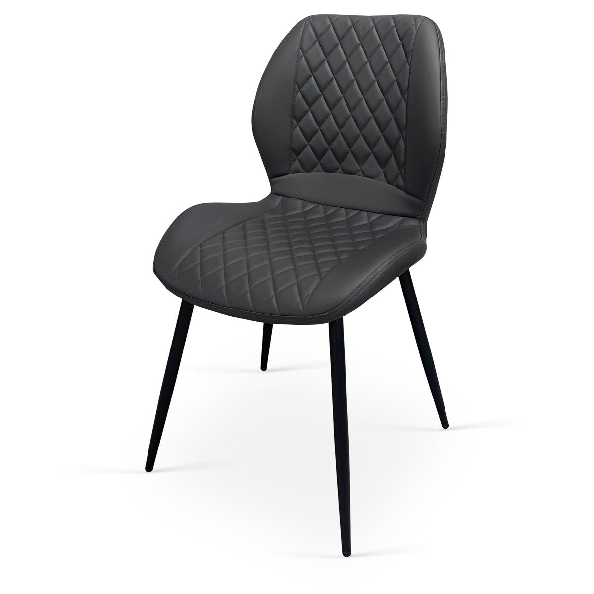 Lily Dining Chairs – Dark Grey PU (Set of 4) - Comfort Furniture