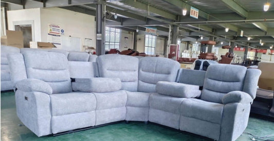 Lincoln Leather Corner Sofa Electric Recliner - Comfort Furniture