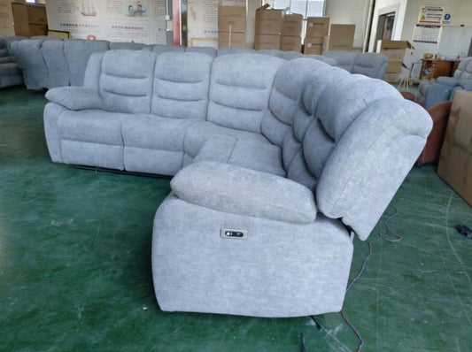 Lincoln Leather Corner Sofa Electric Recliner - Comfort Furniture