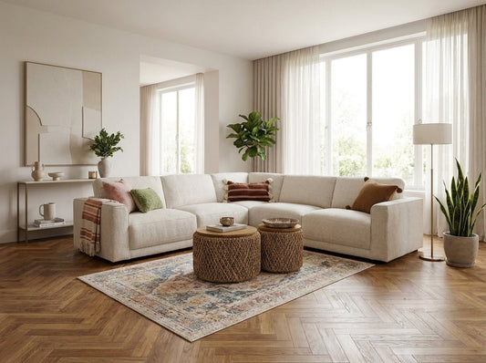 Marlow Sofa Beige Large Corner - Comfort Furniture
