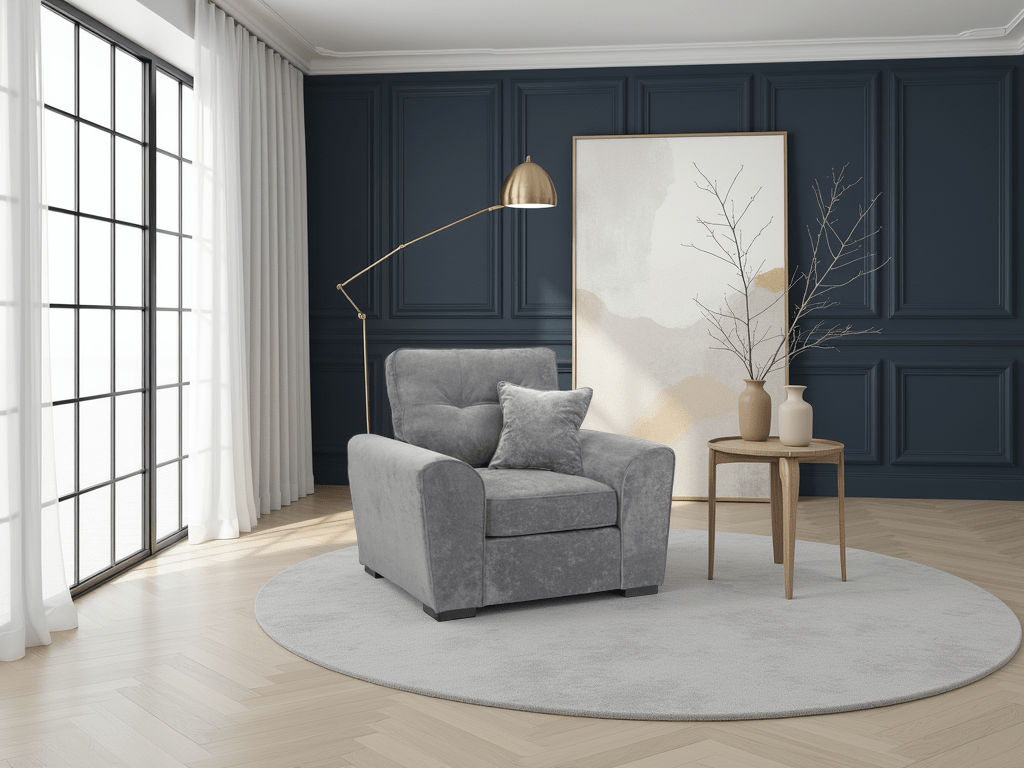 Maxwell Sofa Grey Armchair - Comfort Furniture