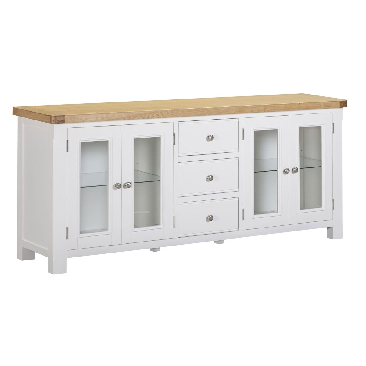 Mayfair 4 Door Extra Large Sideboard – Oak & White - Comfort Furniture
