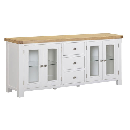 Mayfair 4 Door Extra Large Sideboard – Oak & White - Comfort Furniture