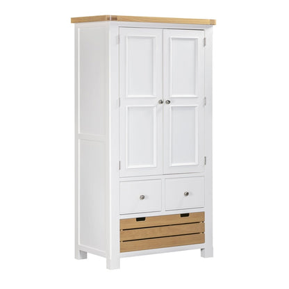 Mayfair Double Larder Cupboard – Oak & White - Comfort Furniture