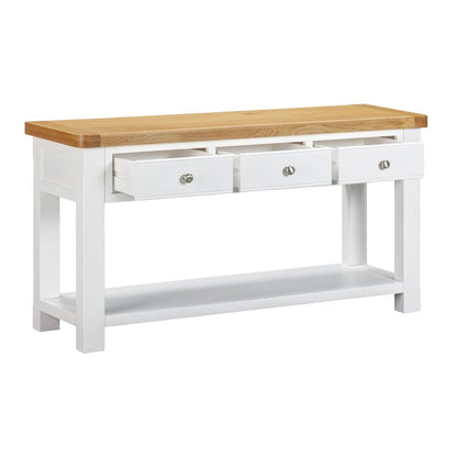 Mayfair Large Console Table – Oak & White - Comfort Furniture