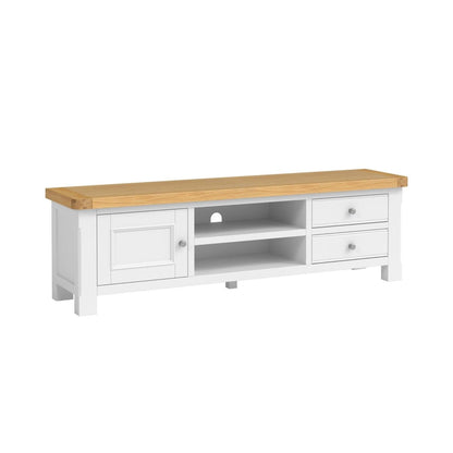 Mayfair Large TV Unit – Oak & White - Comfort Furniture