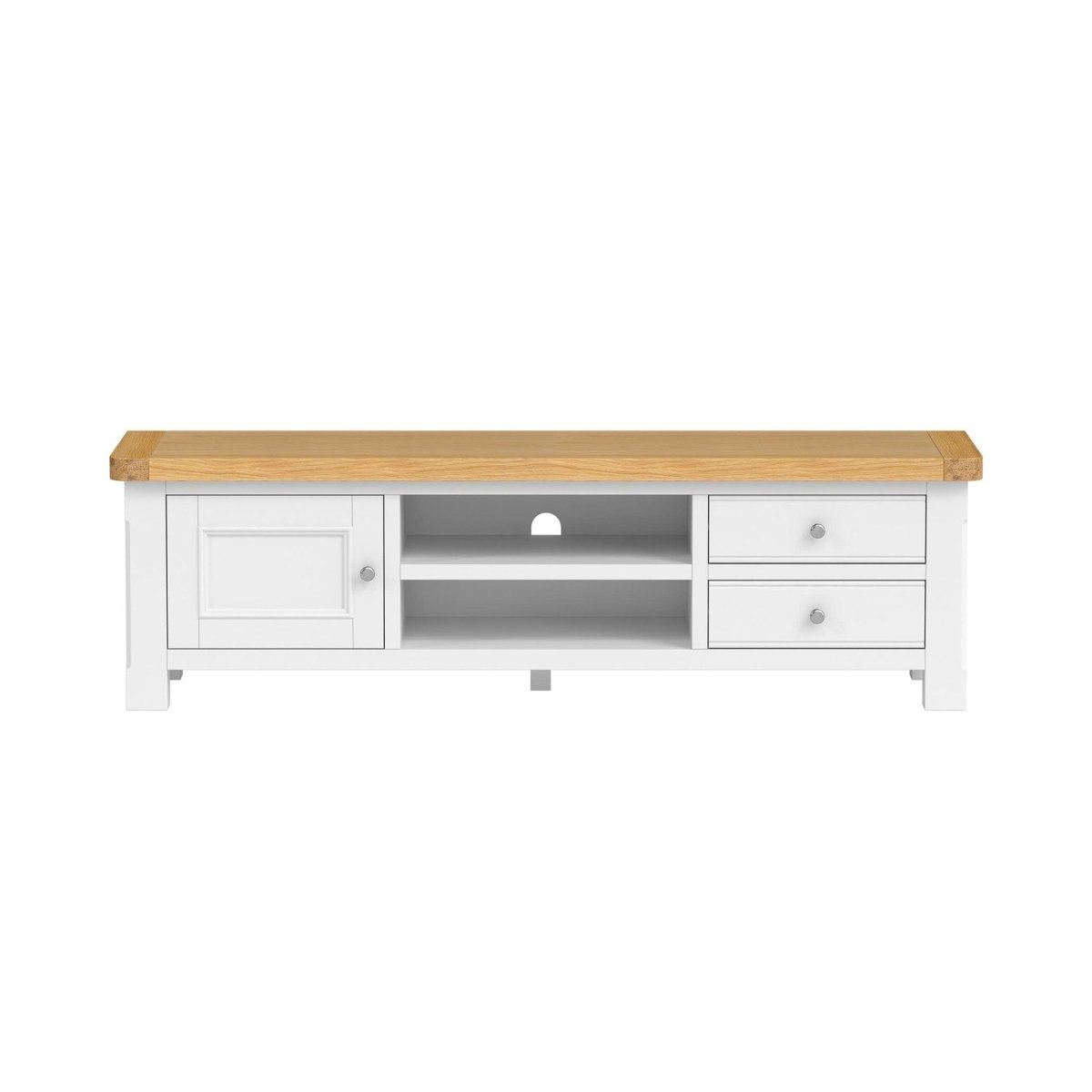 Mayfair Large TV Unit – Oak & White - Comfort Furniture