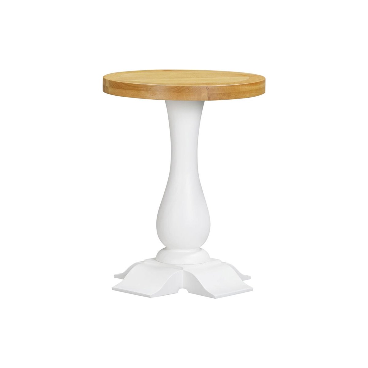 Mayfair Round Wine Table – Oak & White - Comfort Furniture