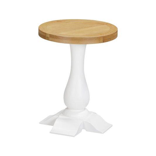 Mayfair Round Wine Table – Oak & White - Comfort Furniture
