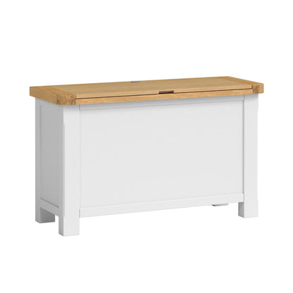 Mayfair Shoe Storage Box – Oak & White - Comfort Furniture