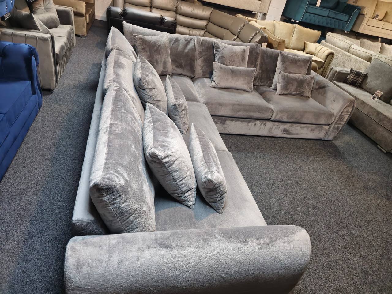 Mirabel Big Corner Sofa in Grey - Comfort Furniture