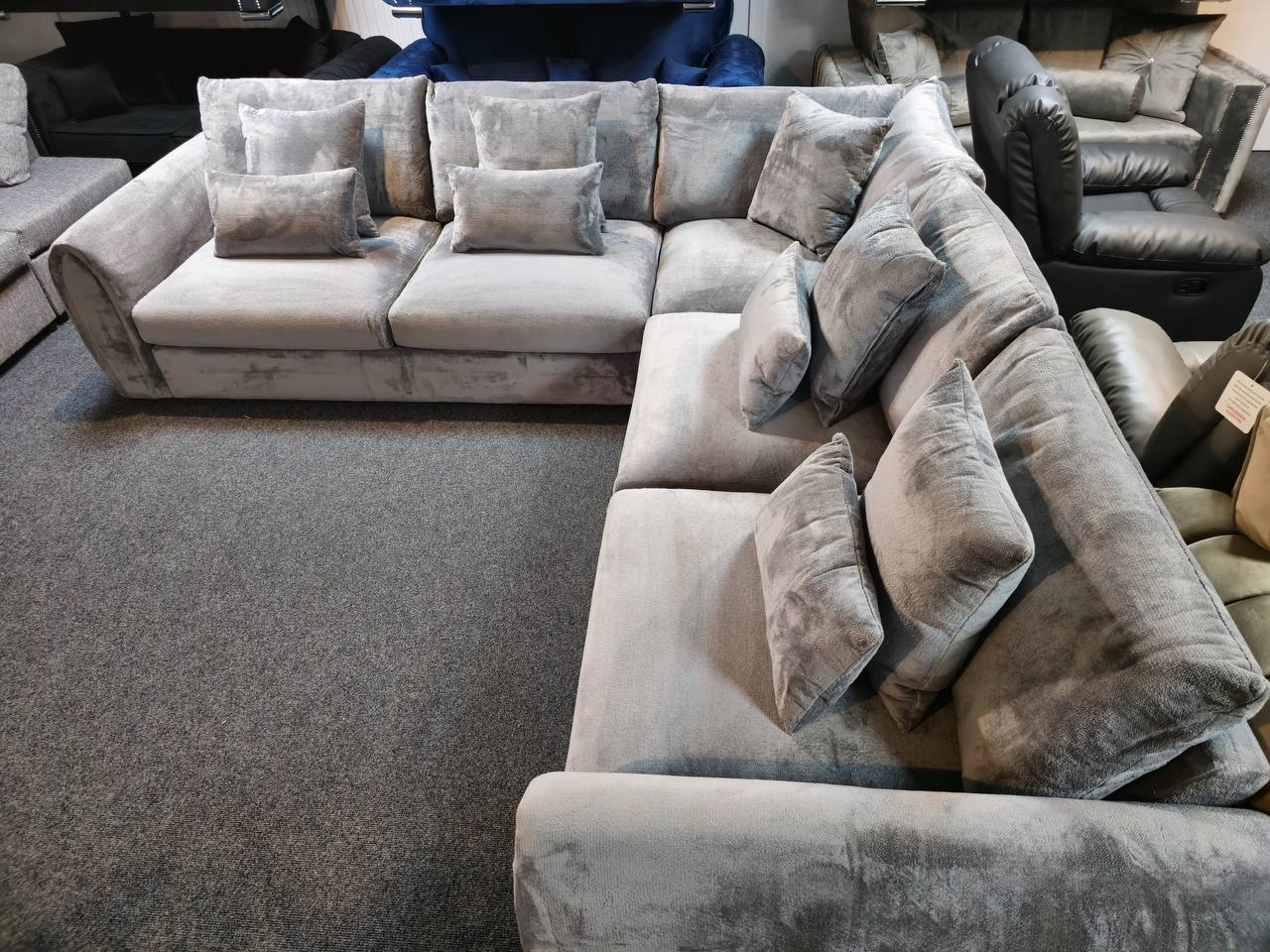Mirabel Big Corner Sofa in Grey - Comfort Furniture