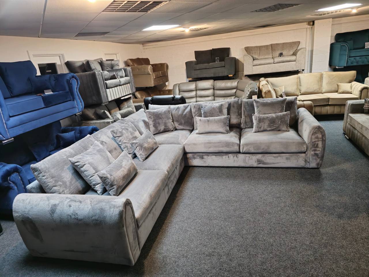 Mirabel Big Corner Sofa in Grey - Comfort Furniture