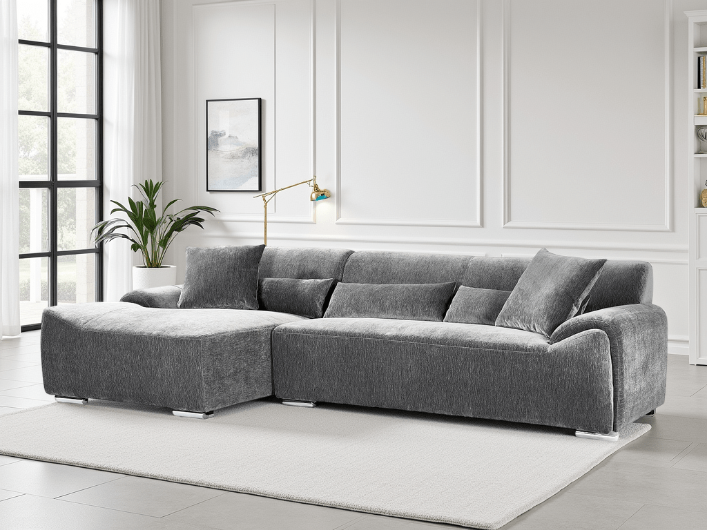 Modena Sofa Charcoal Left Hand - Comfort Furniture