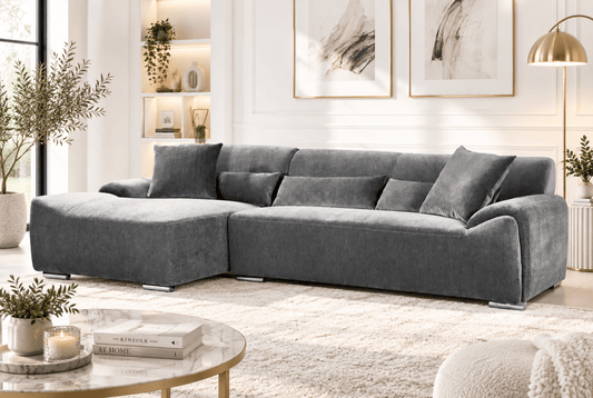 Modena Sofa Charcoal Left Hand - Comfort Furniture