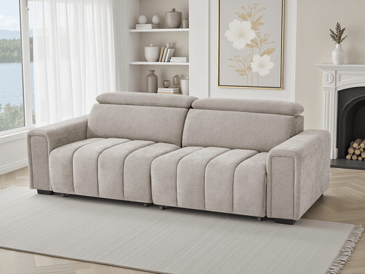 Molly Electric Sofabed Beige 3 Seater - Comfort Furniture