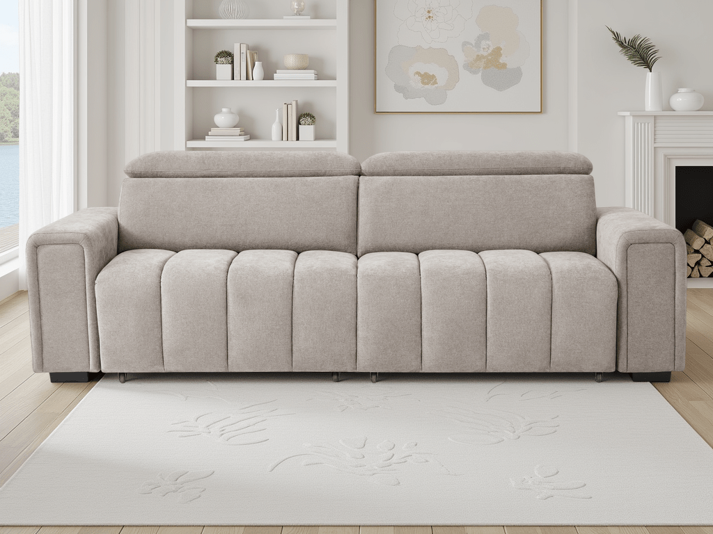 Molly Electric Sofabed Beige 3 Seater - Comfort Furniture