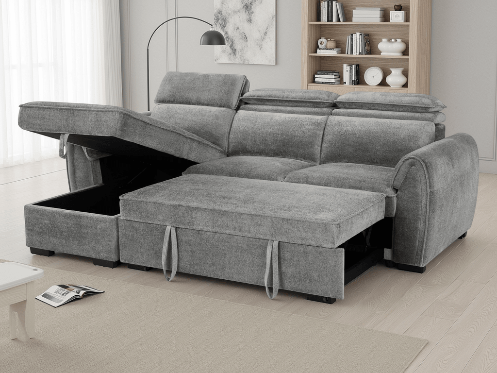 Montrose Sofabed Dark Grey Universal Corner - Comfort Furniture