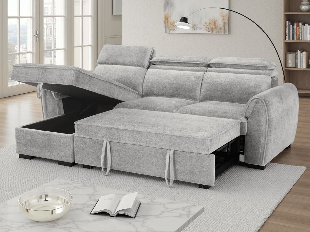 Montrose Sofabed Grey Universal Corner - Comfort Furniture