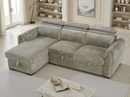 Montrose Sofabed Mushroom Universal Corner - Comfort Furniture