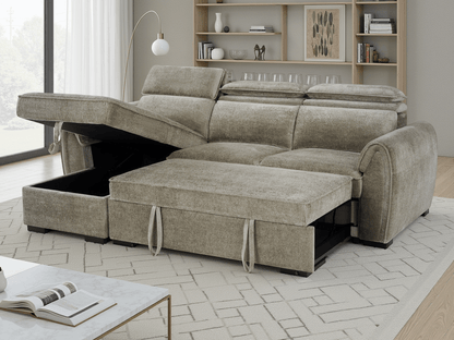 Montrose Sofabed Mushroom Universal Corner - Comfort Furniture