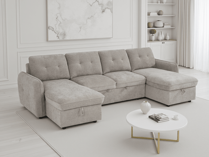 Moscow Sofabed Beige U Shape Corner - Comfort Furniture