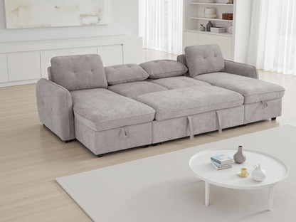 Moscow Sofabed Beige U Shape Corner - Comfort Furniture