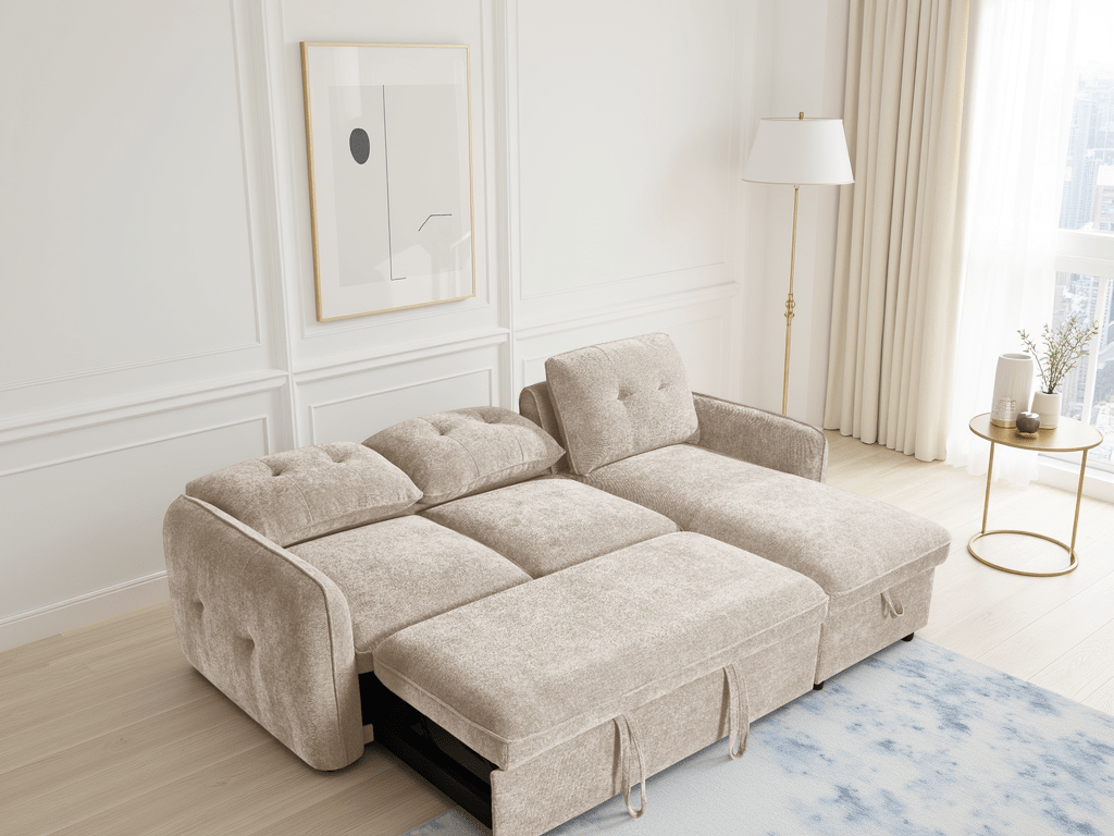 Moscow Sofabed Beige Universal Corner - Comfort Furniture