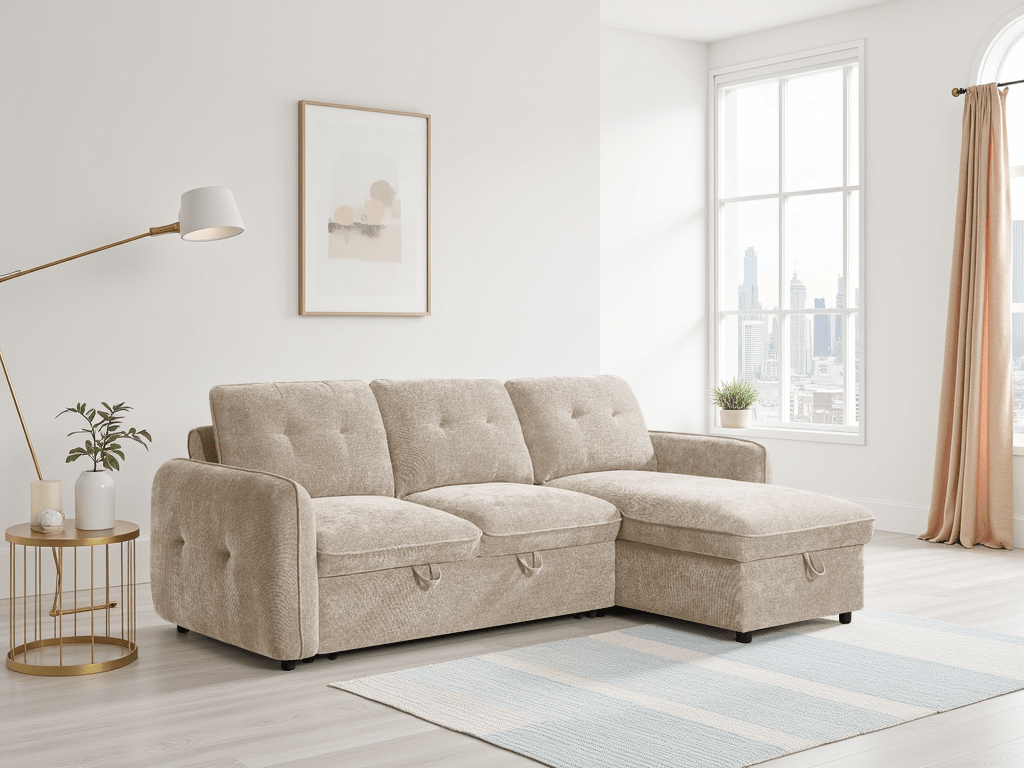 Moscow Sofabed Beige Universal Corner - Comfort Furniture