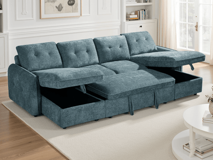 Moscow Sofabed Blue U Shape Corner - Comfort Furniture
