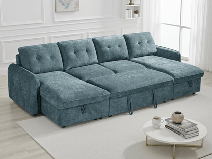 Moscow Sofabed Blue U Shape Corner - Comfort Furniture