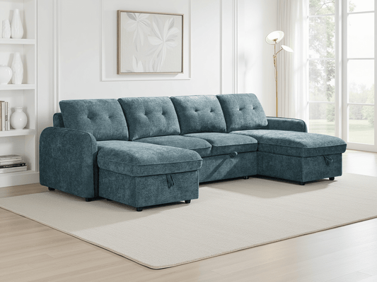 Moscow Sofabed Blue U Shape Corner - Comfort Furniture