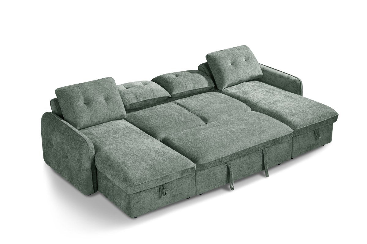 Moscow Sofabed Green U Shape Corner - Comfort Furniture