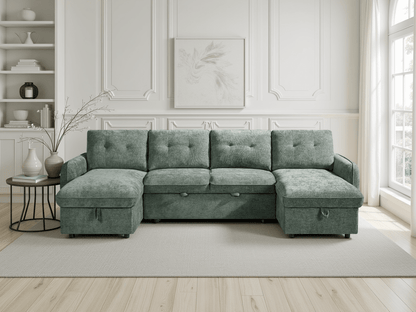 Moscow Sofabed Green U Shape Corner - Comfort Furniture