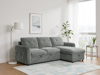 Moscow Universal Sofa Bed with Storage in Grey – Corner Sofa Bed | Comfort Furniture